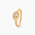 Bague Solaria Plaqu&eacute; Or Jaune Oxyde De Zirconium - Bagues solitaires Femme | Histoire d&rsquo;Or