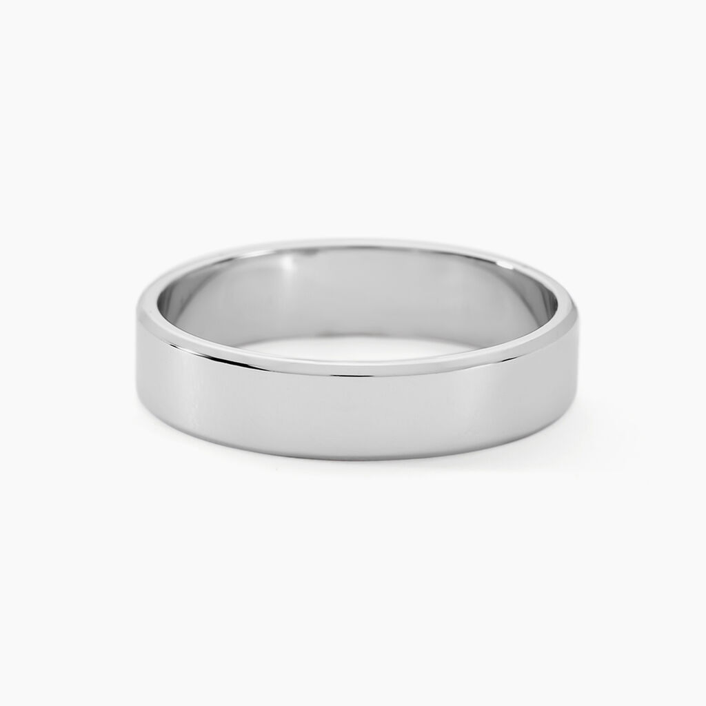 Alliance Inayah Ruban Plat Argent Blanc - Alliances Famille | Histoire d’Or