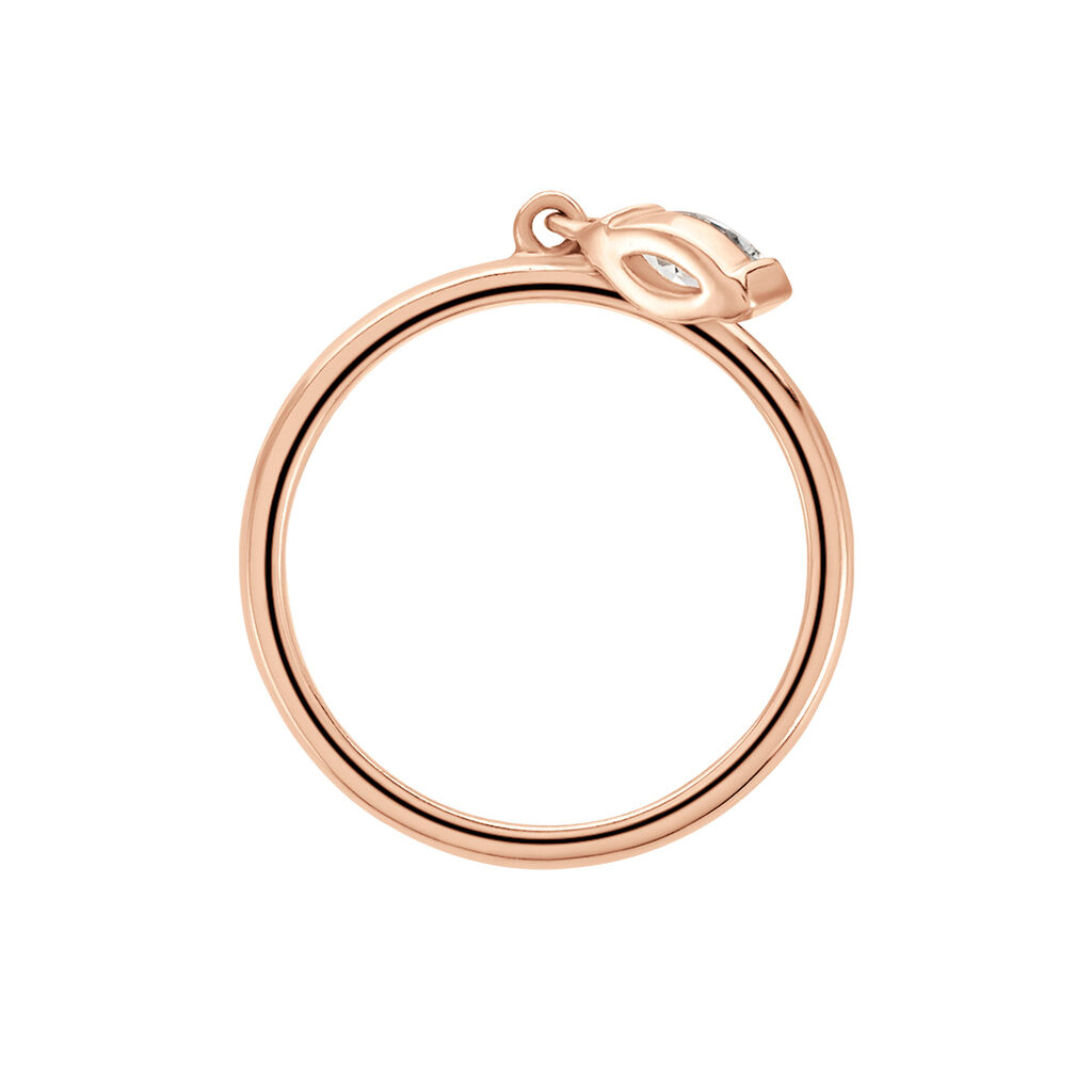 Bague Kenta Argent Rose Oxyde De Zirconium - Bagues avec pierre Femme | Histoire d’Or