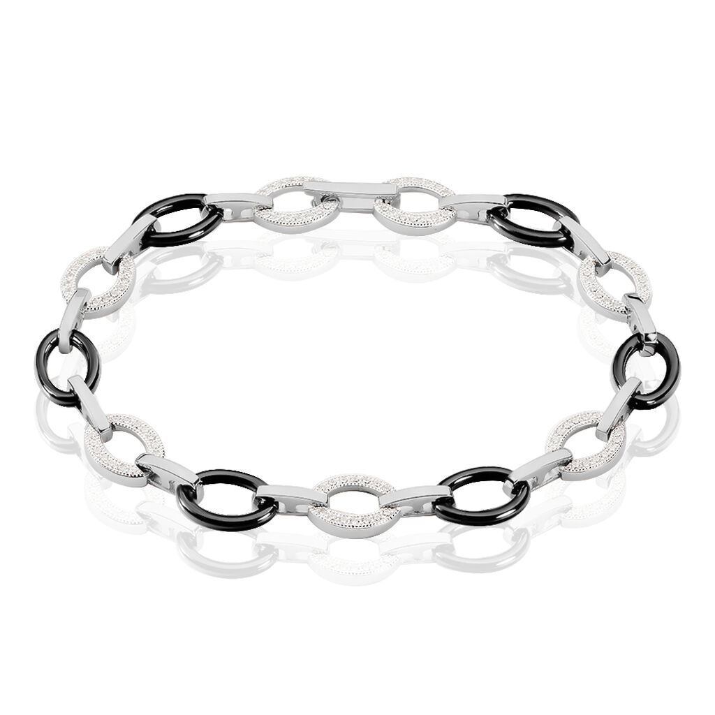 Bracelet Nowell Argent Blanc Oxyde De Zirconium Et C&eacute;ramique - Bracelets Femme | Histoire d&rsquo;Or