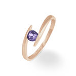 Bague Tiphaine Or Rose Amethyste - Bagues solitaires Femme | Histoire d&rsquo;Or