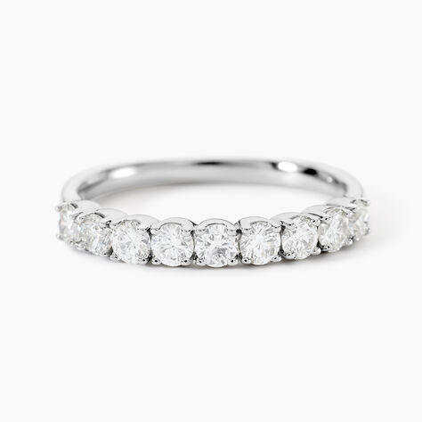 Demi Alliance Hera Platine Blanc Diamant - Alliances Femme | Histoire d’Or