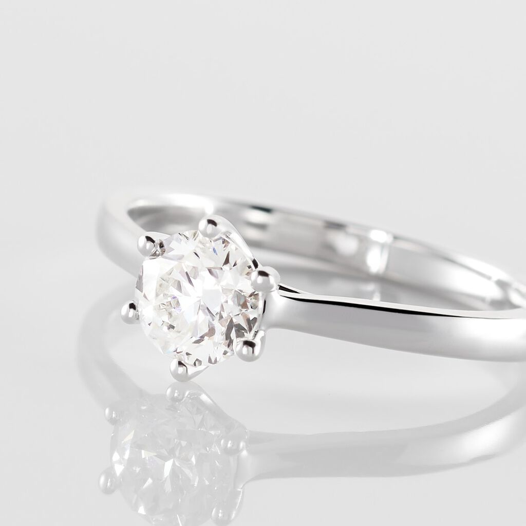 Bague Solitaire Athena Or Blanc Diamant - Bagues solitaires Femme | Histoire d&rsquo;Or