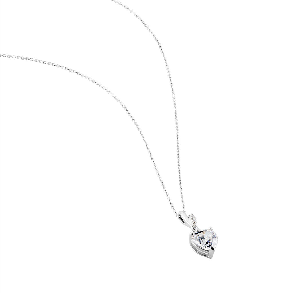 Collier Or Blanc Akli Oxyde De Zirconium - Colliers Femme | Histoire d&rsquo;Or