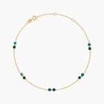 Cha&icirc;ne De Cheville Dimitar Or Jaune Turquoise - Cha&icirc;nes de cheville Femme | Histoire d&rsquo;Or