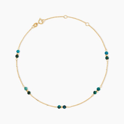 Cha&icirc;ne De Cheville Dimitar Or Jaune Turquoise - Cha&icirc;nes de cheville Femme | Histoire d&rsquo;Or