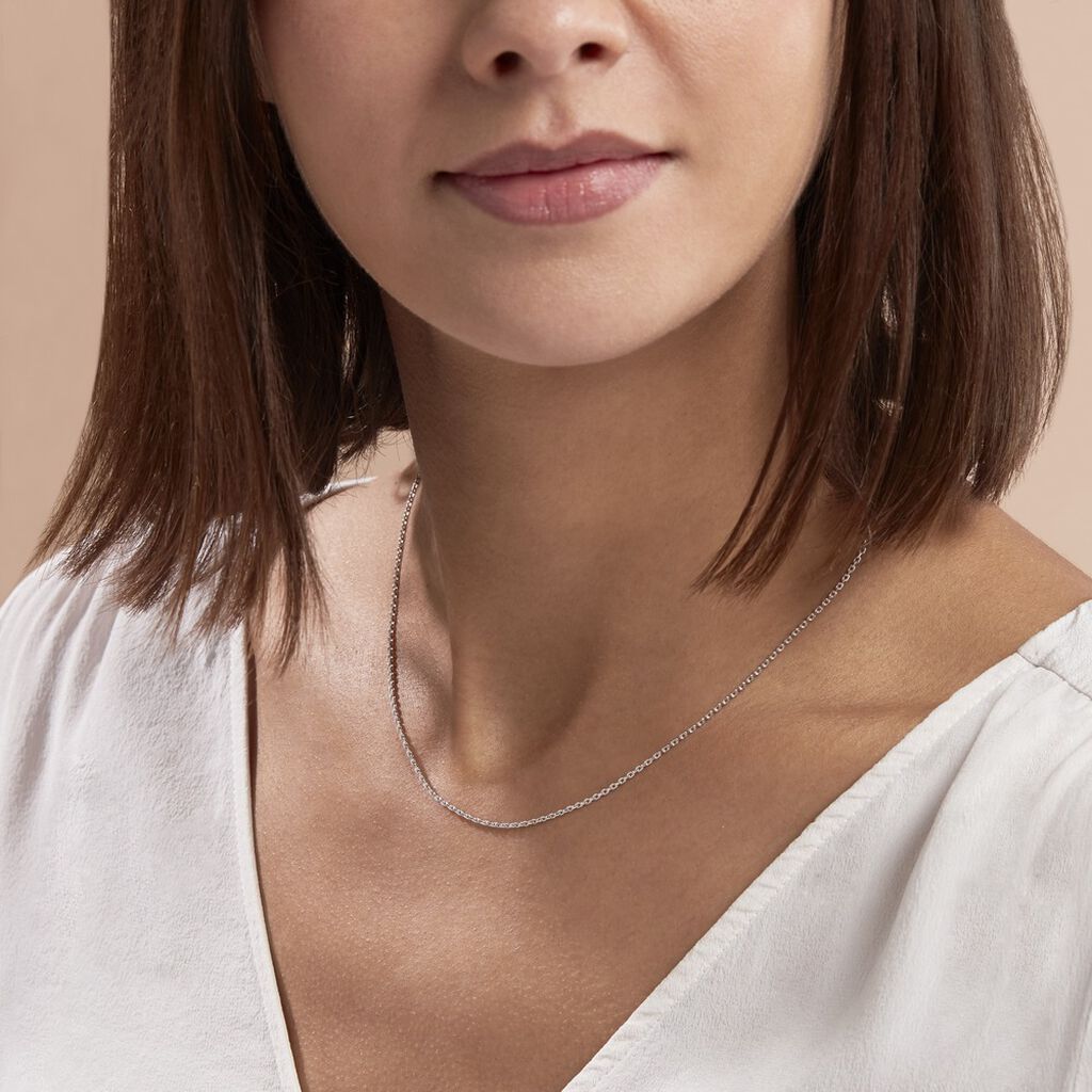 Chaîne Claudine Maille Forçat Argent Blanc - Chaines Femme | Histoire d’Or
