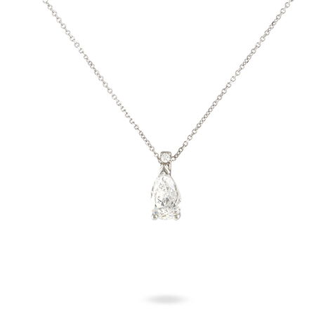 Collier Enis Or Blanc Oxyde De Zirconium Et Olivine - Colliers Femme | Histoire d’Or