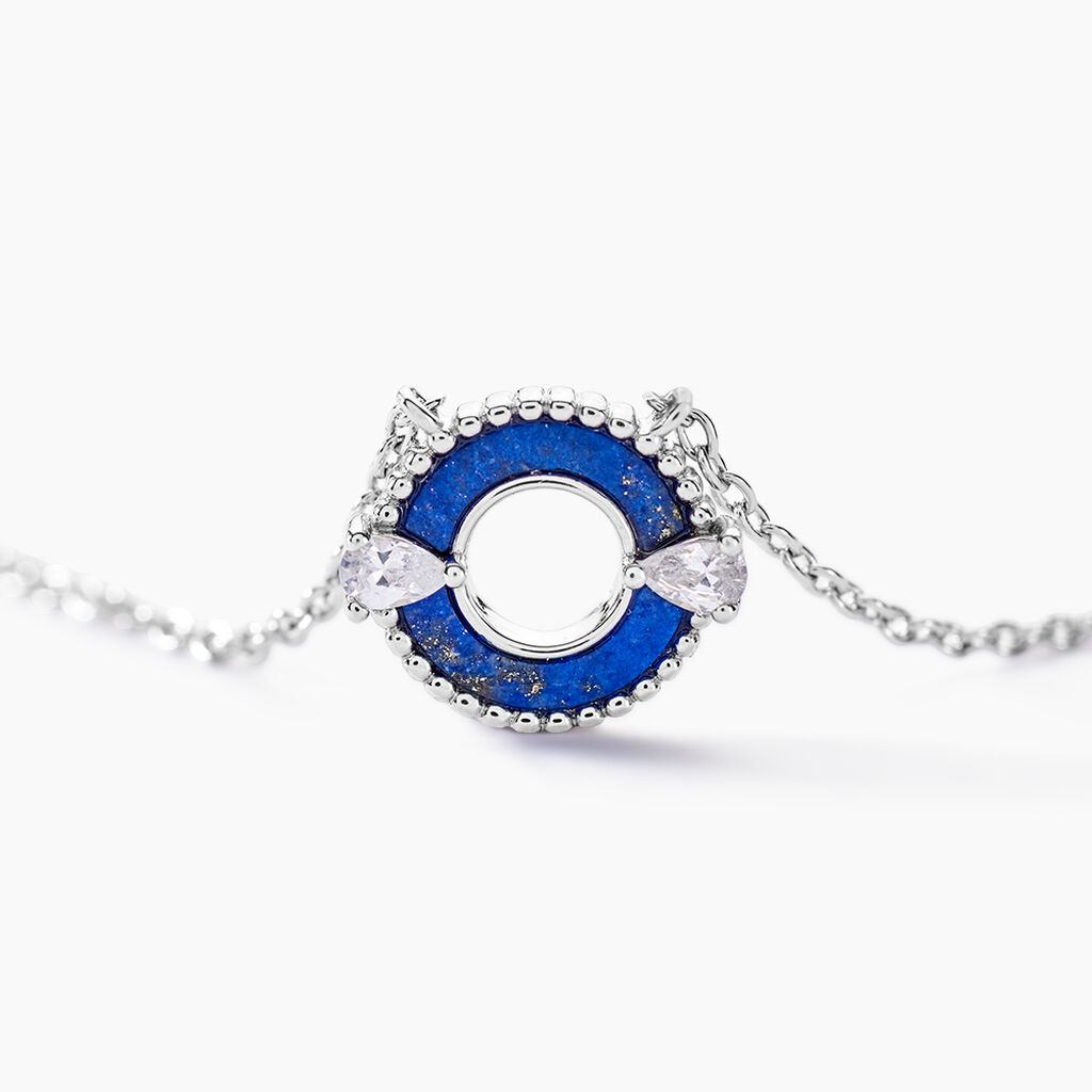Collier Serafine Argent Blanc Lapis Lazuli Oxyde - Colliers fantaisie Femme | Histoire d&rsquo;Or