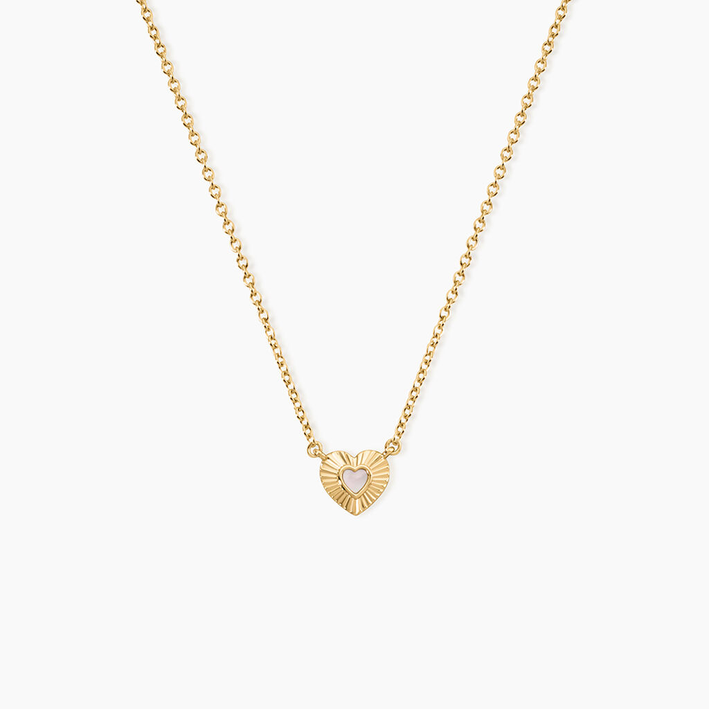 Collier Obeline Argent Dor&eacute; A L'Or 750/1000 Nacre - Colliers Coeur Femme | Histoire d&rsquo;Or