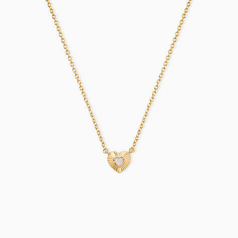 Collier Obeline Argent Dor&eacute; A L'Or 750/1000 Nacre - Colliers Coeur Femme | Histoire d&rsquo;Or