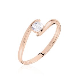 Solitaire Or Rose Camilia Oxyde De Zirconium - Bagues solitaires Femme | Histoire d’Or