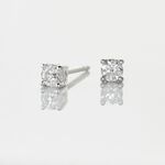 Boucles D'oreilles Puces Victoria Or Blanc Diamant - Clous d'oreilles Femme | Histoire d&rsquo;Or