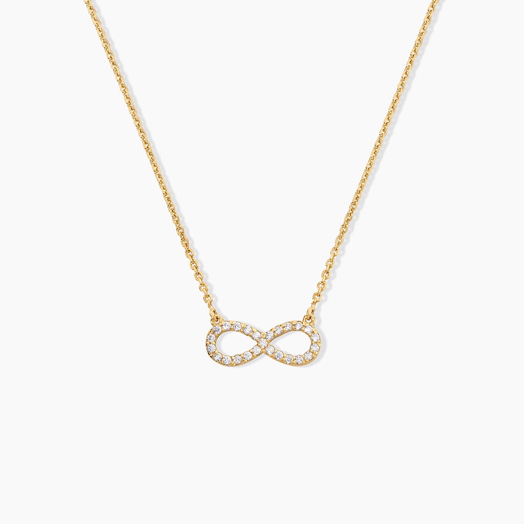 Collier Klothilda Argent Dor&eacute; A L'Or 750/1000 Oxyde De Zirconium - F&ecirc;te des m&egrave;res Femme | Histoire d&rsquo;Or