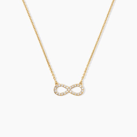 Collier Klothilda Argent Dor&eacute; A L'Or 750/1000 Oxyde De Zirconium - F&ecirc;te des m&egrave;res Femme | Histoire d&rsquo;Or