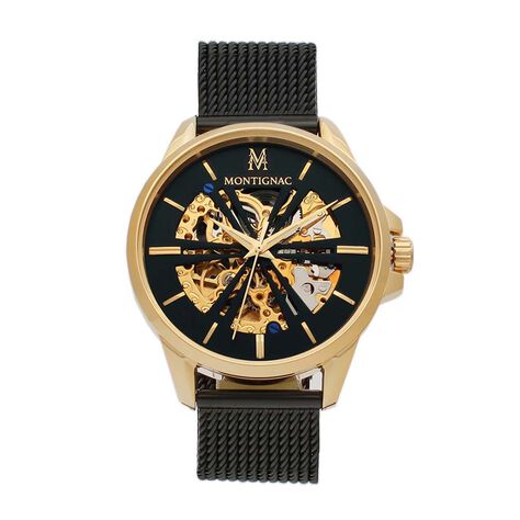 Montre Montignac Round Automatique Noir - Montres Homme | Histoire d’Or