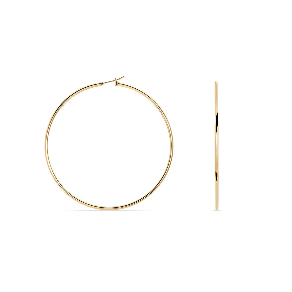 Cr&eacute;oles Ada Lisse Plaqu&eacute; Or Jaune - Boucles d'oreilles cr&eacute;oles Femme | Histoire d&rsquo;Or