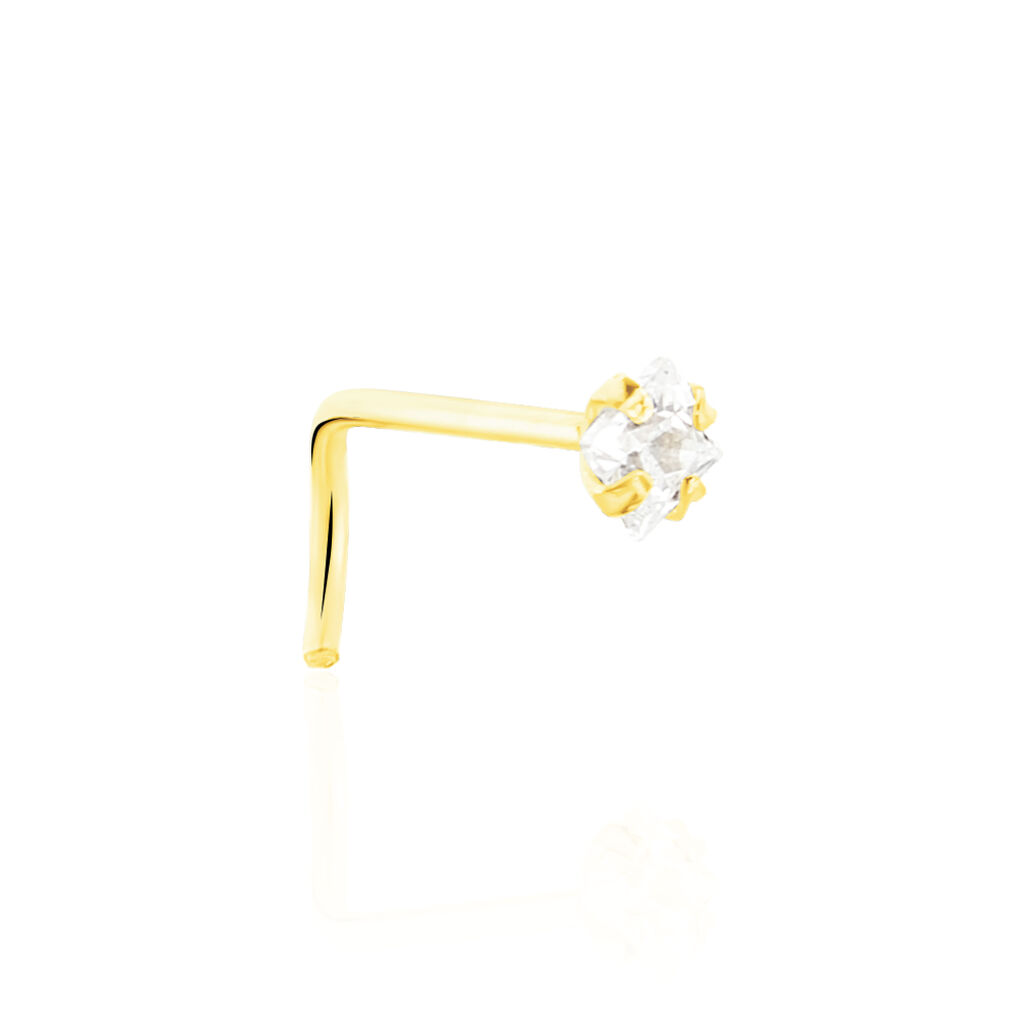 Piercing De Nez Fethi Serti Griffe Or Jaune Oxyde De Zirconium