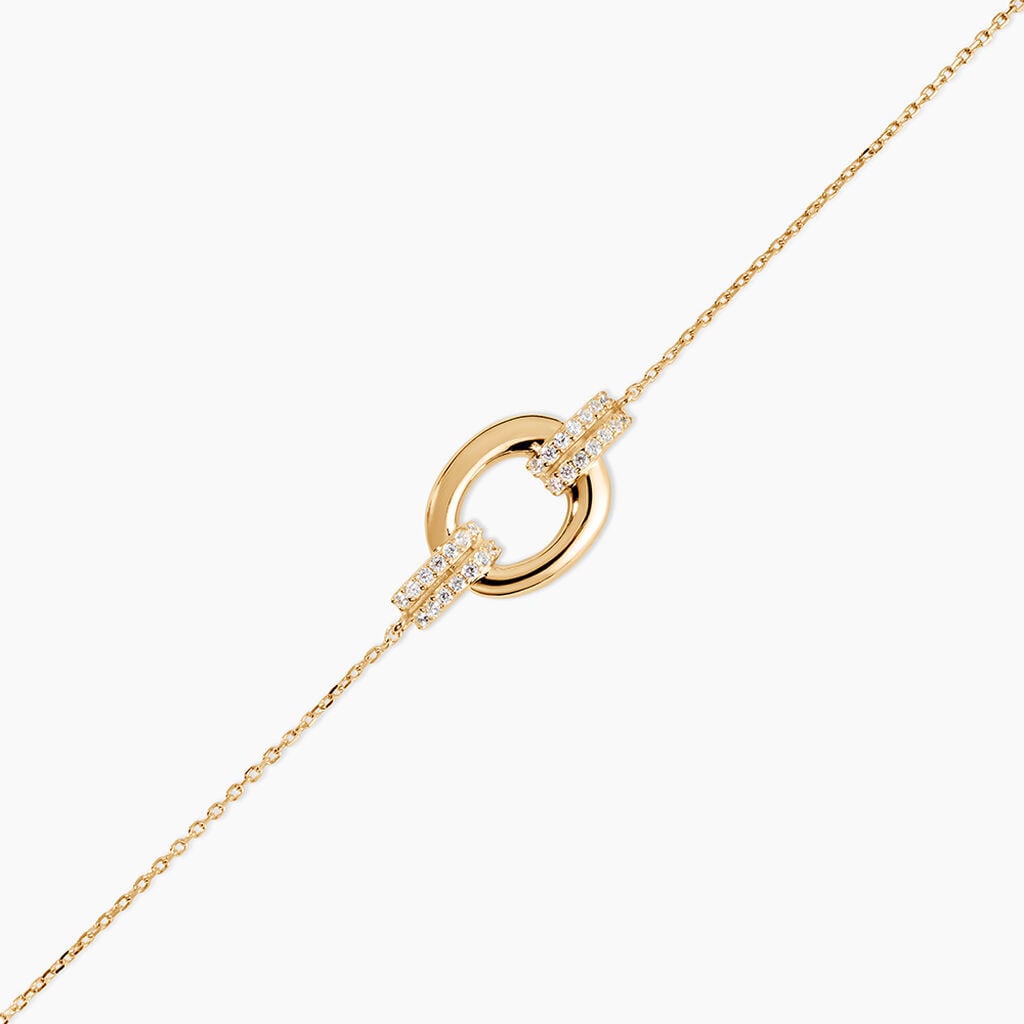 Bracelet Shiny Bold Plaqu&eacute; Or Jaune Oxyde De Zirconium - Bracelets Pierre Femme | Histoire d&rsquo;Or
