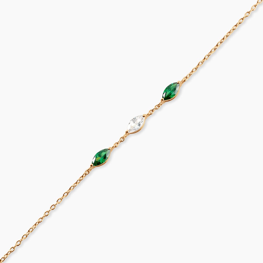 Bracelet Amazone Plaqu&eacute; Or Jaune Oxyde De Zirconium - Bracelets Femme | Histoire d&rsquo;Or