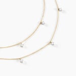 Collier Or Jaune Eclat D'etoile Oxyde De Zirconium - Colliers doubles et triples cha&icirc;nes Femme | Histoire d&rsquo;Or