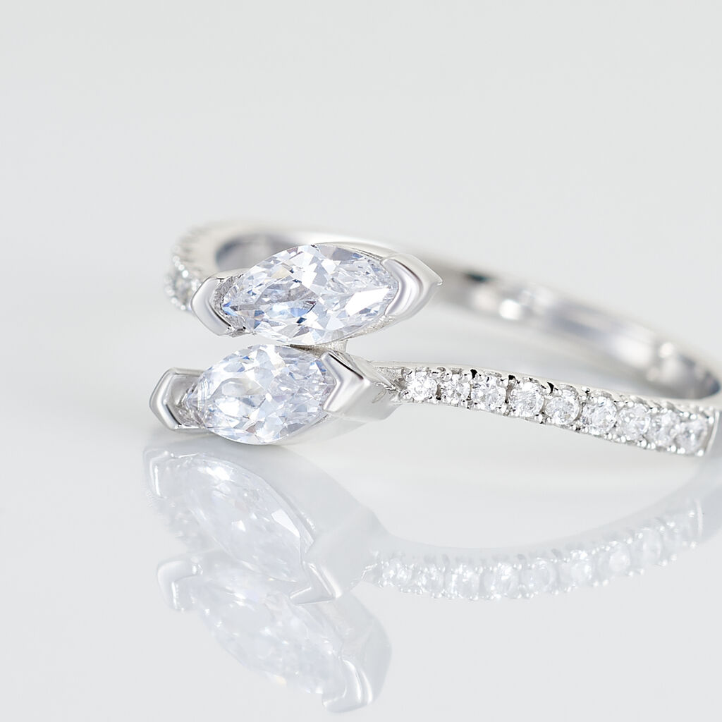 Bague Nevarte Argent Blanc Oxyde De Zirconium - Bagues avec pierre Femme | Histoire d&rsquo;Or