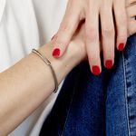 Bracelet Aedan Maille Popcorn Acier Blanc - Bracelets Femme | Histoire d&rsquo;Or