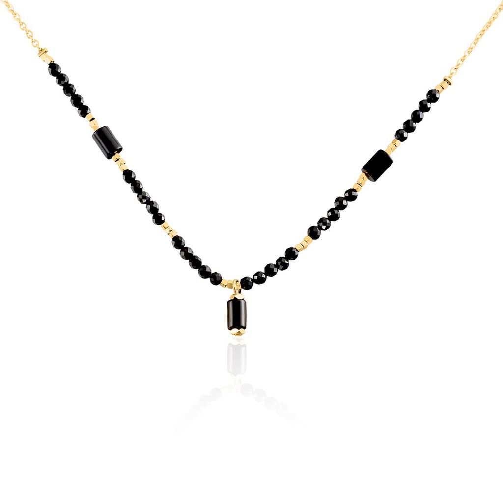 Collier Attila Acier Doré Onyx Spinelle - Colliers fantaisie Femme | Histoire d’Or