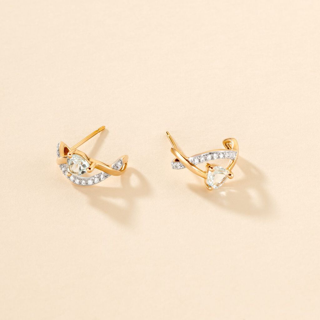 Cr&eacute;oles Clothilde Or Jaune Topaze Oxyde De Zirconium - Boucles d'oreilles cr&eacute;oles Femme | Histoire d&rsquo;Or
