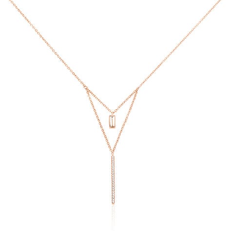 Collier Tea Argent Blanc Oxyde De Zirconium - Colliers doubles et triples cha&icirc;nes Femme | Histoire d&rsquo;Or