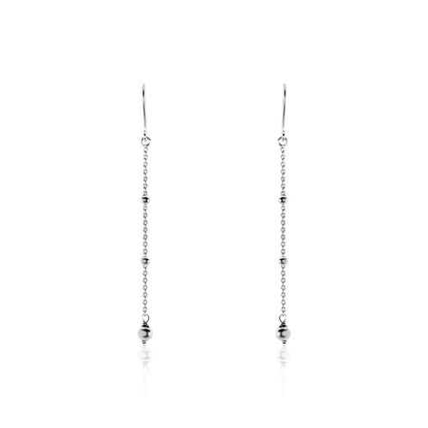 Boucles D'oreilles Pendantes Elea Argent Blanc - Boucles d'oreilles fantaisie Femme | Histoire d’Or