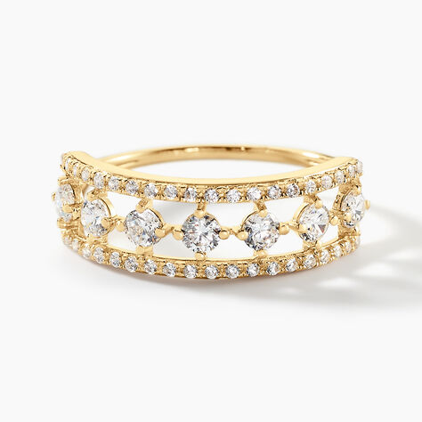 Bague The Crown Or Jaune Oxyde De Zirconium - Bagues avec pierre Femme | Histoire d’Or
