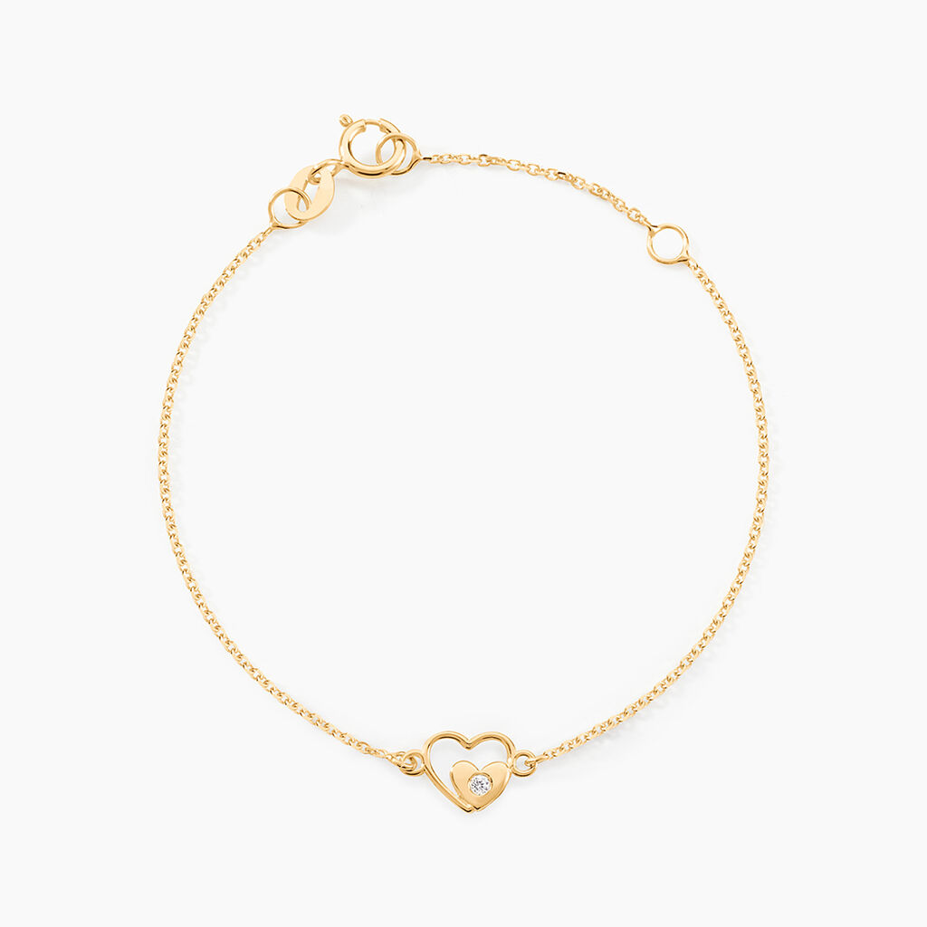 Bracelet Terentille Coeur Or Jaune Oxyde De Zirconium - Bracelets Enfant | Histoire d&rsquo;Or