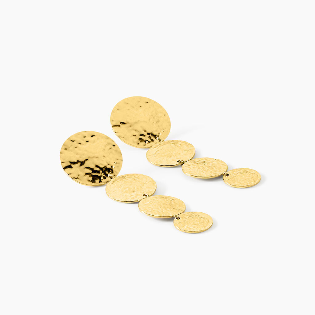Boucles D'Oreilles Pendantes Amaelle Acier Jaune - Boucles d'oreilles fantaisie Femme | Histoire d&rsquo;Or