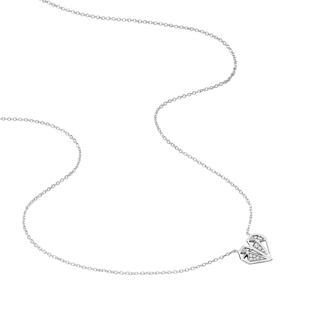 Collier Origami Argent Blanc Oxyde De Zirconium - Colliers fantaisie Femme | Histoire d&rsquo;Or