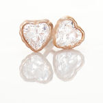 Boucles D'oreilles Puces Kadidjatou Or Rose Oxyde De Zirconium - Clous d'oreilles Famille | Histoire d&rsquo;Or