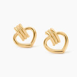 Boucles D'Oreilles Puces Heart Candy Or Jaune - Clous d'oreilles Femme | Histoire d&rsquo;Or