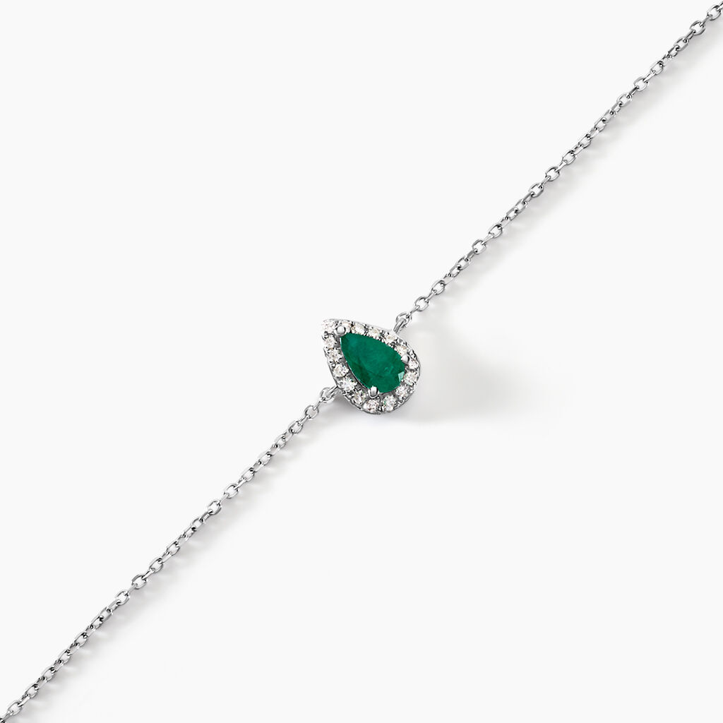 Bracelet Juliettina Or Blanc Emeraude Et Diamant - Bracelets Femme | Histoire d&rsquo;Or