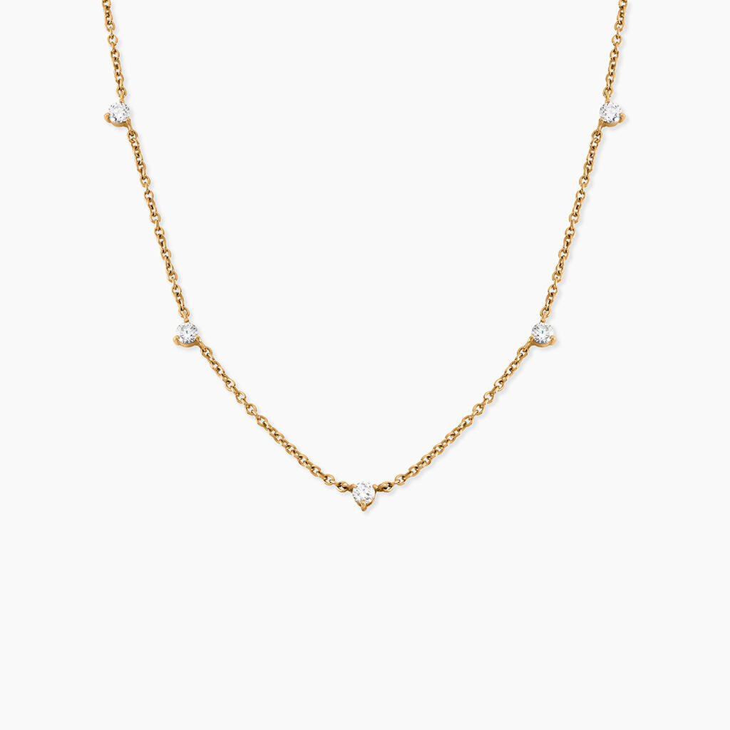Collier Gasparine Plaqu&eacute; Or Jaune Oxyde De Zirconium - F&ecirc;te des m&egrave;res Femme | Histoire d&rsquo;Or