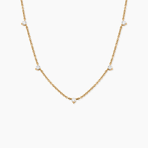 Collier Gasparine Plaqu&eacute; Or Jaune Oxyde De Zirconium - F&ecirc;te des m&egrave;res Femme | Histoire d&rsquo;Or