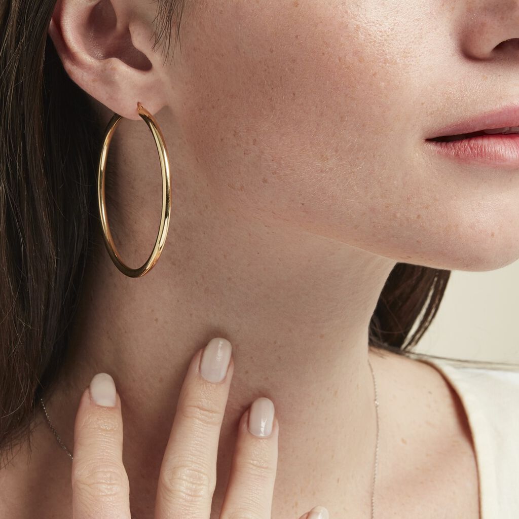 Créoles Or Jaune Rond - Boucles d'oreilles créoles Femme | Histoire d’Or