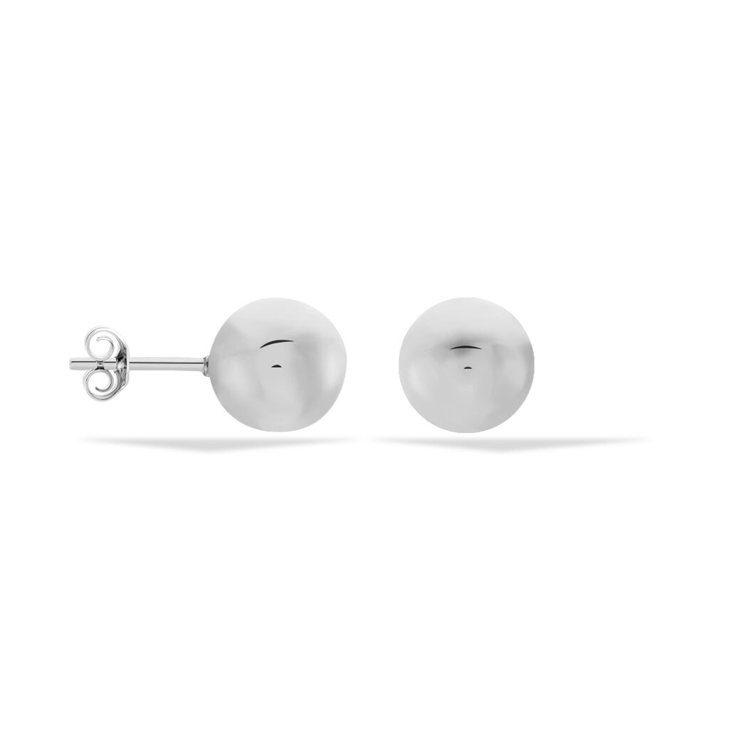 Boucles D'oreilles Puces Virgie Argent Blanc - Boucles d'oreilles fantaisie Femme | Histoire d’Or