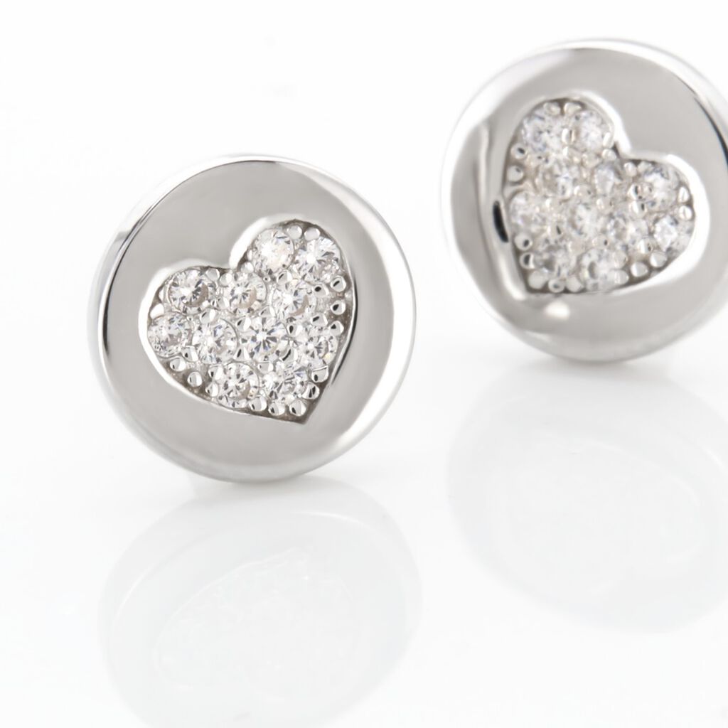 Boucles D'oreilles Puces Argent Blanc Chaker Oxydes De Zirconium - Boucles d'oreilles fantaisie Femme | Histoire d’Or