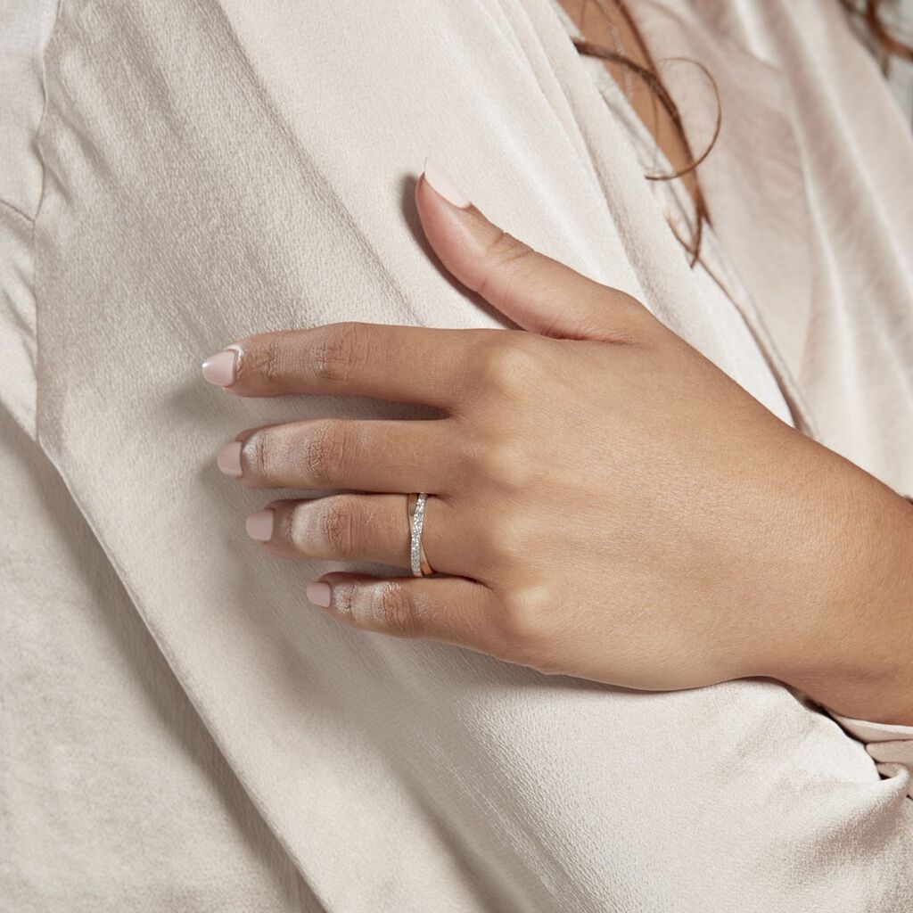 Alliance Hermana Ruban Plat Or Bicolore - Alliances Unisex | Histoire d’Or