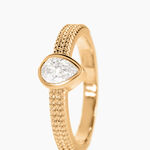 Bague Plaqu&eacute; Or Lame Oxyde De Zirconium - Bagues solitaires Femme | Histoire d&rsquo;Or