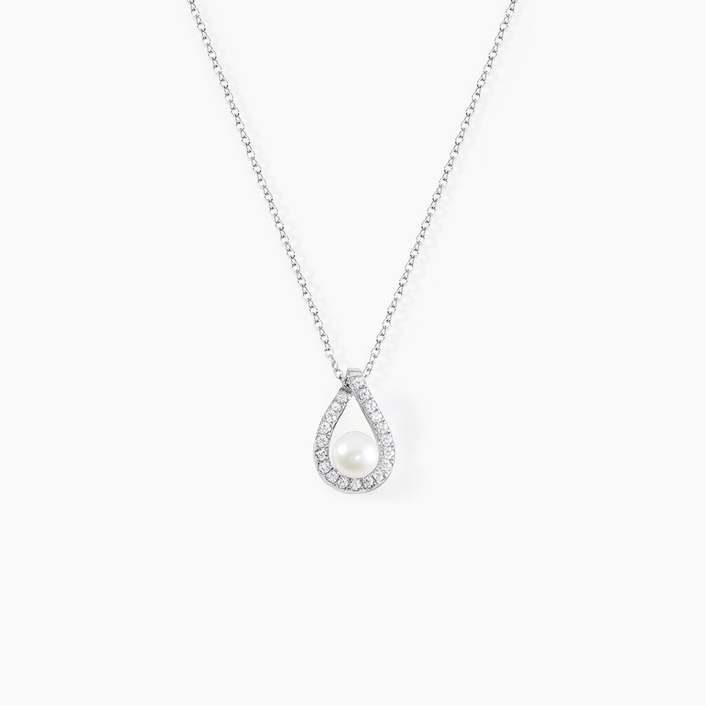 Collier Sohaliaae Argent Blanc Perle De Culture Et Oxyde De Zirconium - Colliers fantaisie Femme | Histoire d’Or