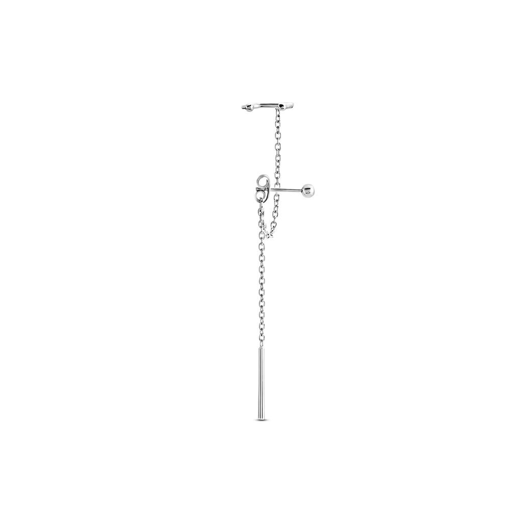 Bijou D'oreille Unitaire Argent Blanc Alexiia - Boucles d'oreilles fantaisie Femme | Histoire d’Or