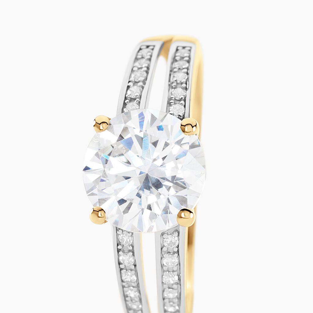 Bague Solitaire Or Jaune Anthyme Oxyde De Zirconium - Bagues solitaires Femme | Histoire d&rsquo;Or