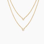 Collier Virguinia Argent Dor&eacute; A L'Or 750/1000 Oxyde De Zirconium - Colliers doubles et triples cha&icirc;nes Femme | Histoire d&rsquo;Or