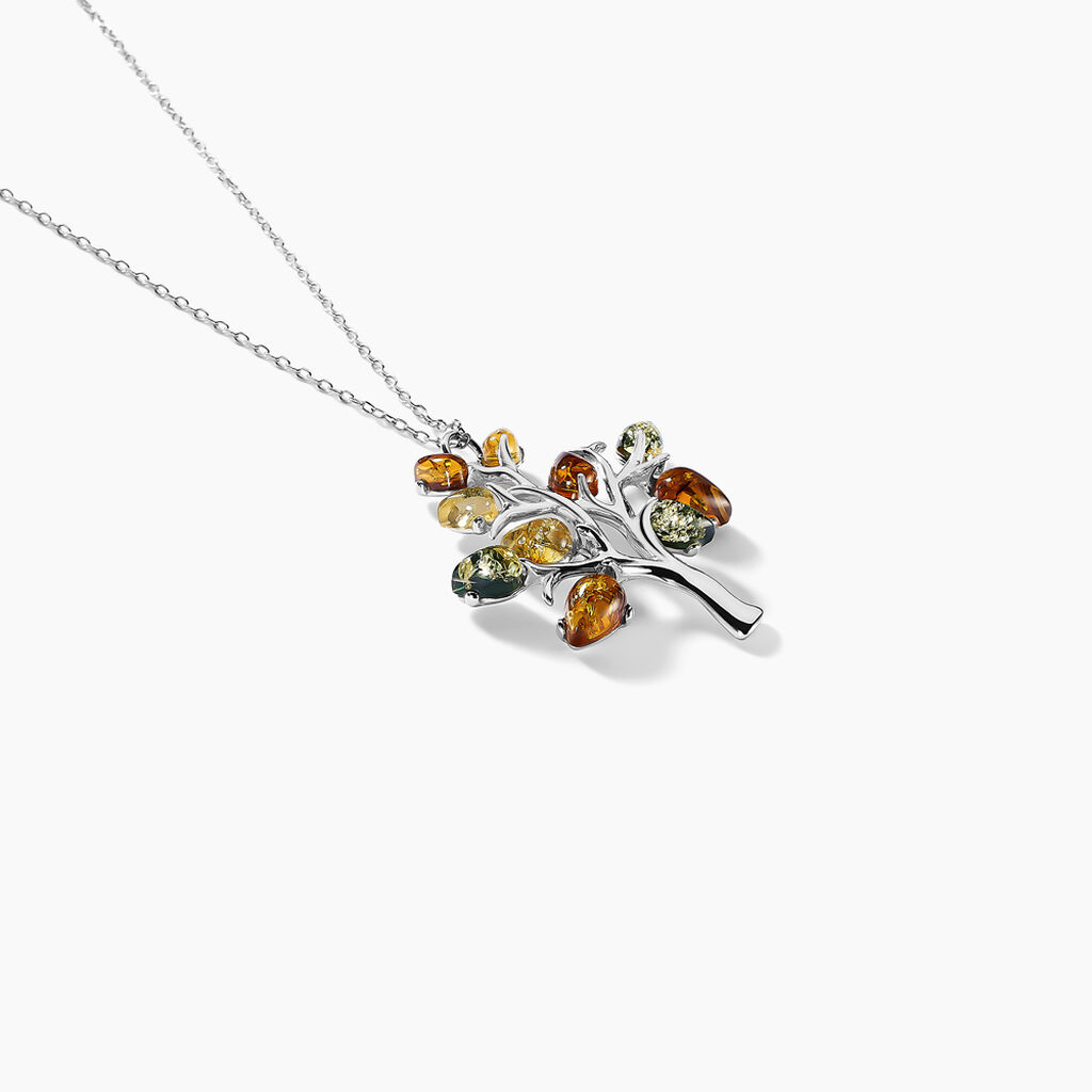 Collier Chahida Argent Blanc Ambre - Colliers Femme | Histoire d’Or